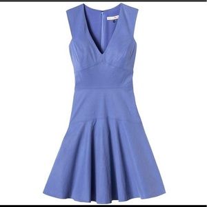 Size 0 Rebecca Taylor V-Neck Poplin Dress Blue